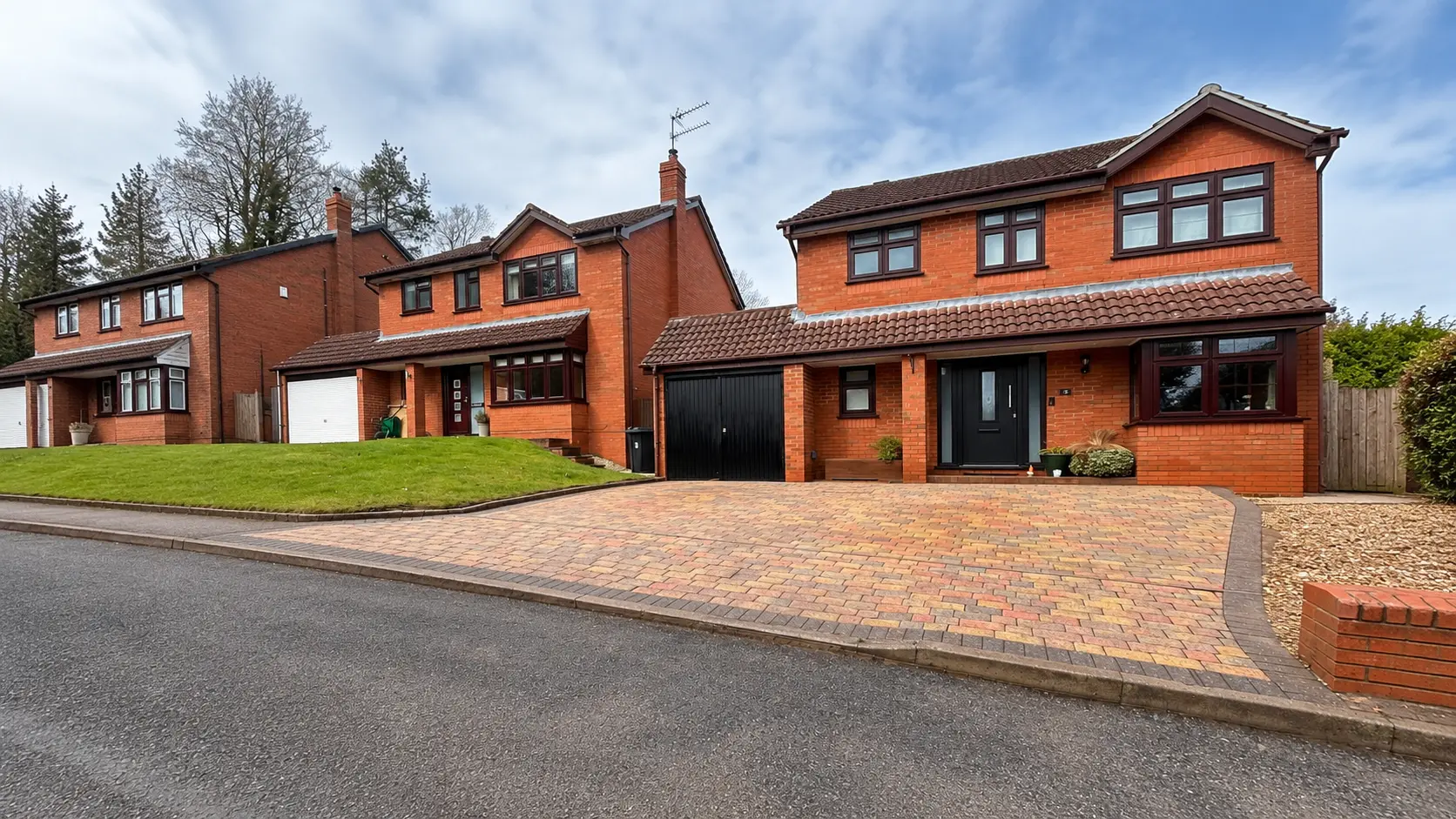 Completely clean and refreshed driveway.